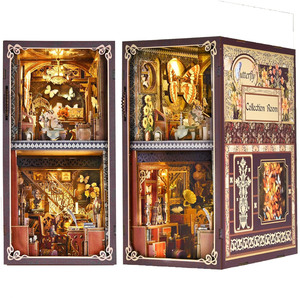 Hamaileon ahşap bulmaca kelebek YM03 kitap biter 3D kitap Nook kiti raf eklemek ev dekor zanaat DIY kitap Nook ile tozluk - Product Image 2