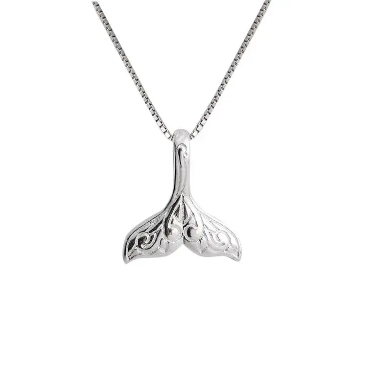 Fabrik Großhandel New Silver Fischschwanz Halsketten Anhänger Mode Silber Schmuck Statement für Frauen Schmuck