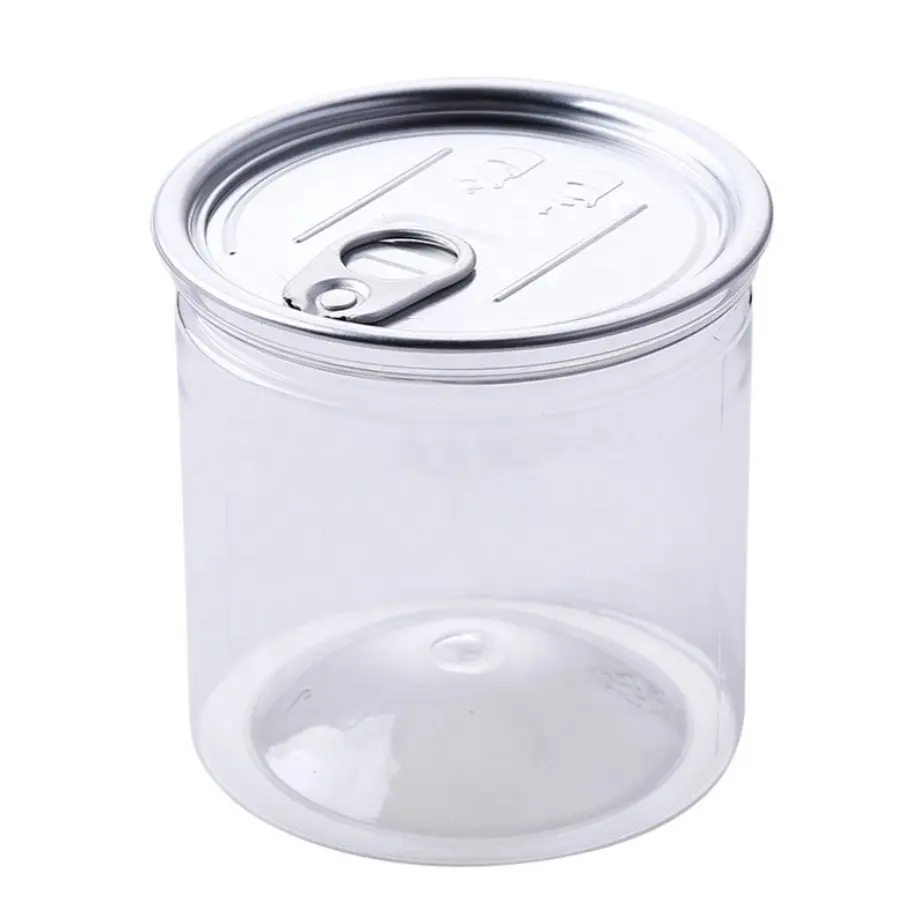 280 500 650 750 Ml Pop Top Transparante Plastic Lege Gemakkelijk Open Pull Ring Deksel Potten End Verpakking Tonijn Huisdier blikken Voor Voedsel Inblikken