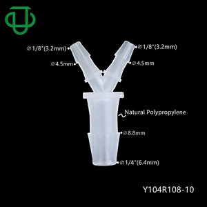 PP怀伊减速器5/32 "x5/32" x1/4 "易组装软管倒钩3路减少倒钩怀伊配件Y分支减少连接器 - Product Image 4