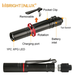 Brightenlux EDC xách tay LED bút Torch lumen cao Zoom mạnh mẽ Mini Đèn pin USB sạc với clip cho Nha sĩ sử dụng - Product Image 2