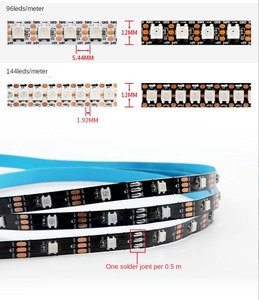 WS2812B WS2812 Smart 5050 RGB светодиодные полосы DC5V индивидуально адресуемые светодиодные пиксели световые струны черный/белый PCB IP30/65/67 - Product Image 5