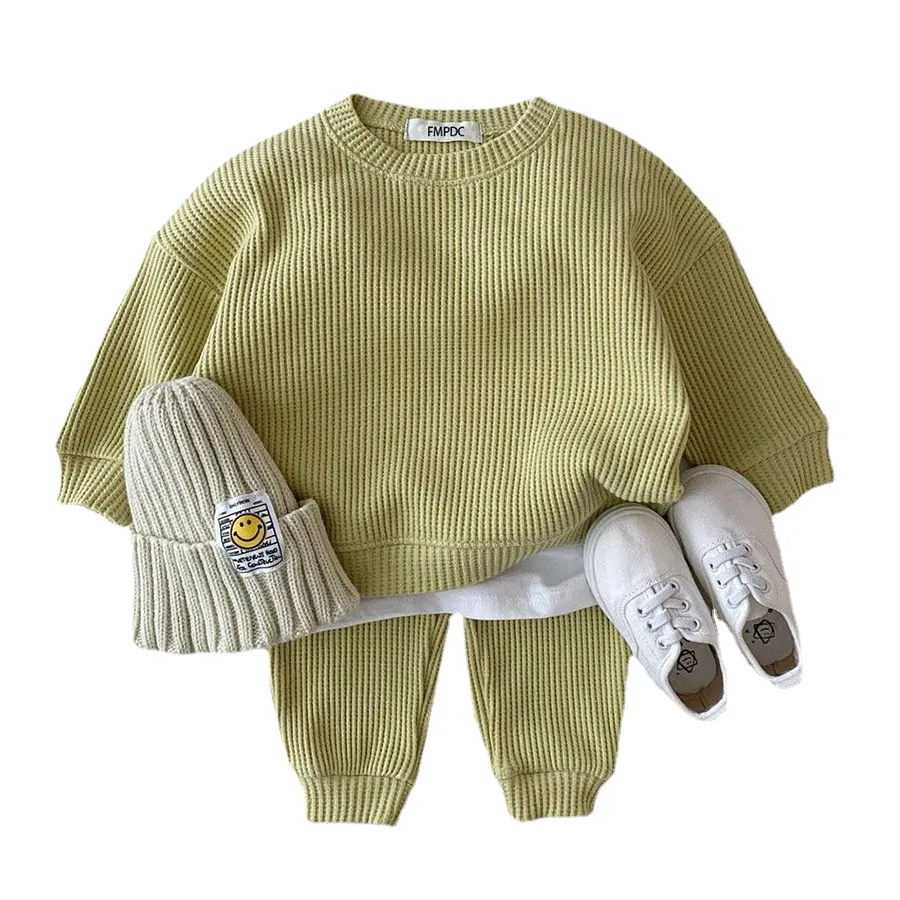 Conjuntos de ropa de algodón para bebés, chándal holgado, Tops y pantalones, conjuntos de 2 uds.