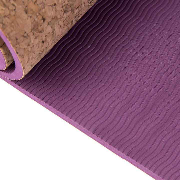Eco-Friendly and Non-Slip Exercise 4mm Cork TPE Yoga Mat for Fitness Studio or Home Use