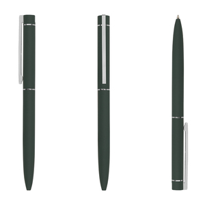简单哑光红色金属扭转圆珠笔，带橡胶饰面，与公司品牌促销 - Product Image 4