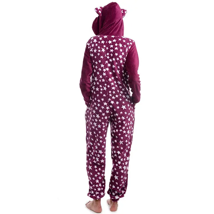 Pijama de manga larga con capucha de búho para mujer, ropa de dormir con forro polar de coral, mono informal, precio de venta directa de fábrica, oferta