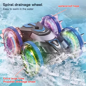 2.4 G Waterproof RC 360 Stunt <strong>Drift</strong> Vehicle Double-sided Driving Boy Toy with Light Amphibious Remote Control Car with <strong>Watch</strong> - Product Image 4