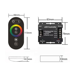 ワイヤレスタッチLEDネオンロープライトRGBコントローラ無線周波数433Mhz RF 20mリモコン576WスマートRGBW LEDストリップディマー - Product Image 4