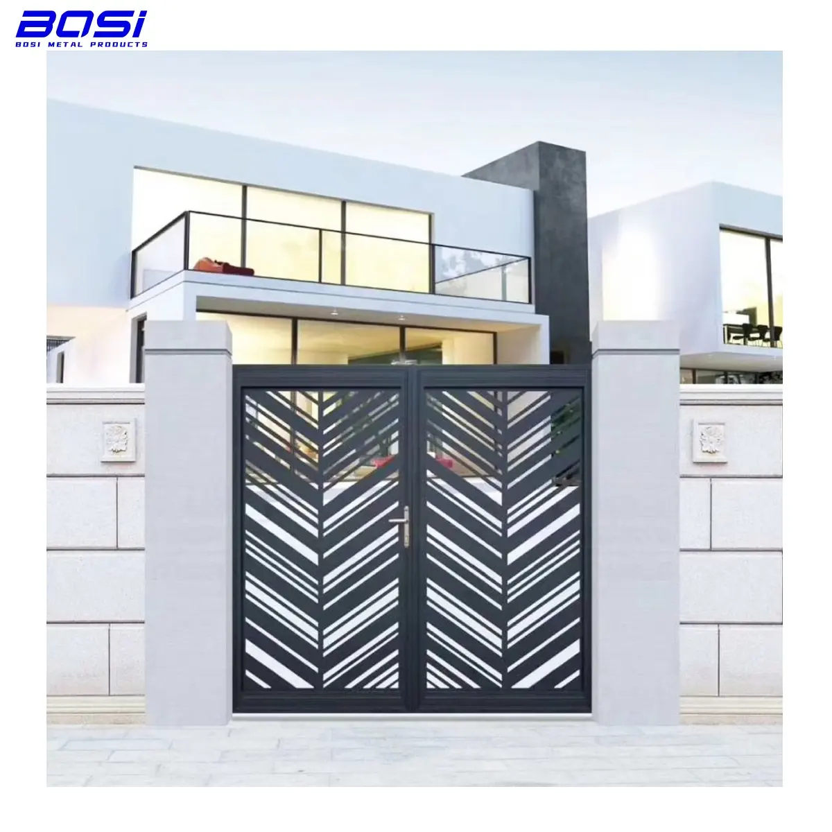 Alumínio CNC Cutting Security Door Alumínio Entrada Swing Gate Metal Gate Para Jardim