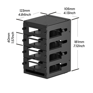 Completo Desktop Raspberry Pi Cluster per Raspberry Pi da 4 e 2.5 pollici SSD, 4 strati anteriori rimovibili e 2 ventole di raffreddamento - Product Image 3