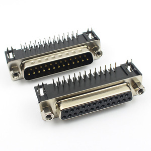 D-SUB 9 15 25 37ขาขั้วต่อ PCB ตัวผู้ตัวเมียพร้อมชุดซ็อกเก็ตปลั๊กสกรูอะแดปเตอร์มุมฉาก2แถว DB9 DB37 DB25 DB15 - Product Image 4