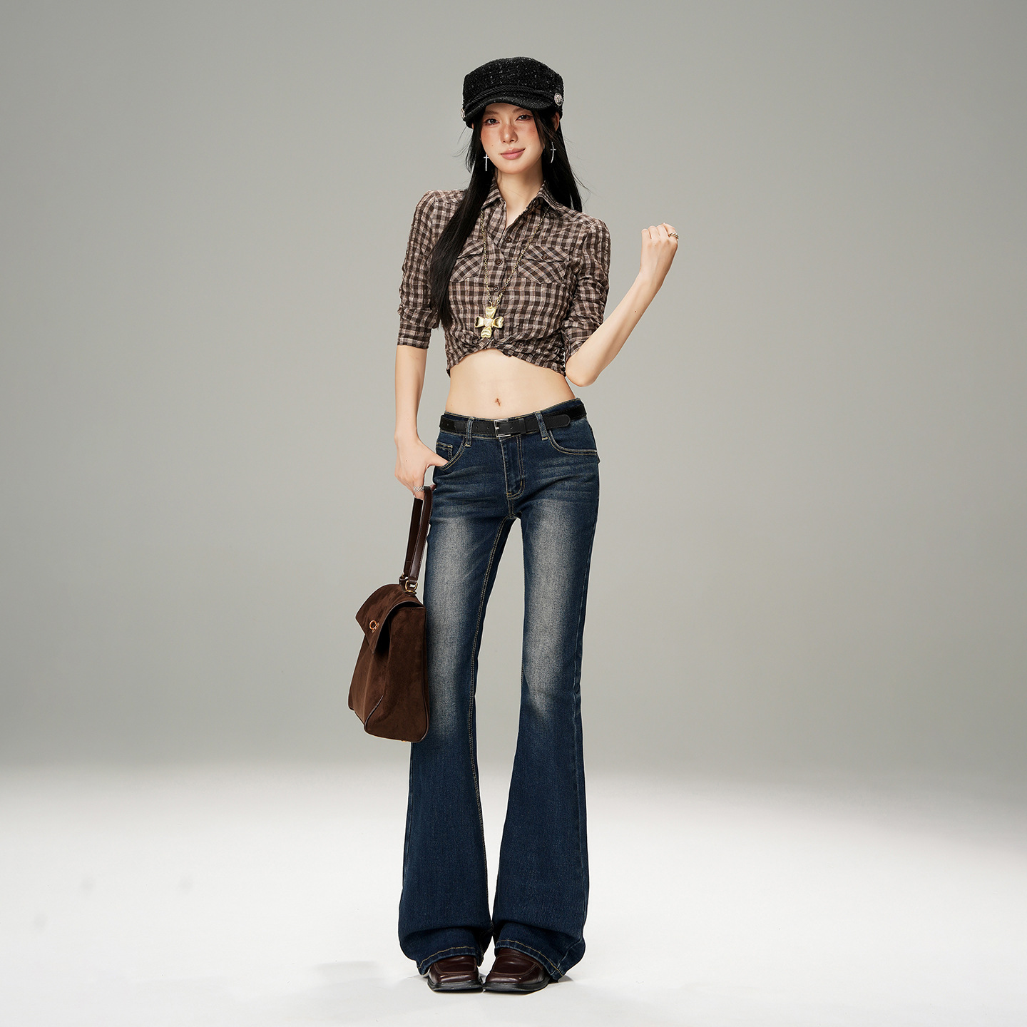 pantalon bleu vintage