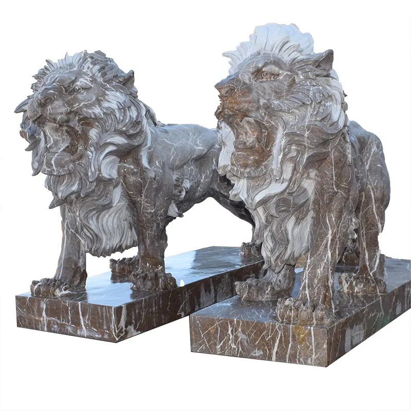 Büyük açık bahçe dekoratif batı yaşam boyutu mermer aslan heykeli taş hayvan heykeller