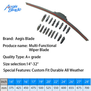 ใบปัดน้ำฝนไฮบริดอเนกประสงค์รุ่นใหม่ ปี 2025 ผลิตจากยางธรรมชาติและซิลิโคน ใช้ได้กับรถยนต์ 99% ขนาด 14-32 นิ้ว เงียบ ไร้โครง ดีไซน์ตามหลักอากาศพลศาสตร์ - Product Image 2