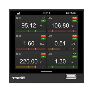 Automatización Monitor de control de temperatura Entrada analógica 4-20mA Sensor de corriente de presión Grabador digital sin papel Registrador DE DATOS RS485