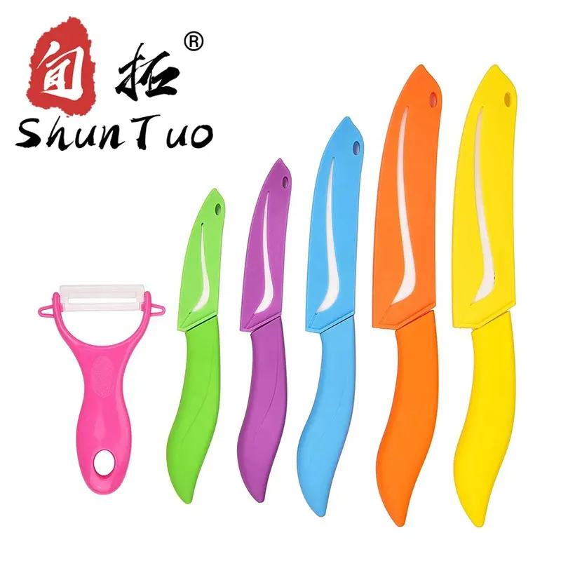 Dao Gốm Dao Nhà Bếp 3 4 5 6 Inch Với Peeler Đầu Bếp Gọt Trái Cây Rau Tiện Ích Slicer Knife Lưỡi Trắng Nấu Ăn Set