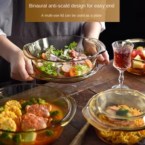 Nhà Máy Hàng Loạt Lớn Chịu Nhiệt Thủy Tinh Bát Lò Vi Sóng Sưởi Ấm Đồ Dùng Đặc Biệt Không Thể Phá Vỡ Salad Súp Bát Binaural Bên - Product Image 3