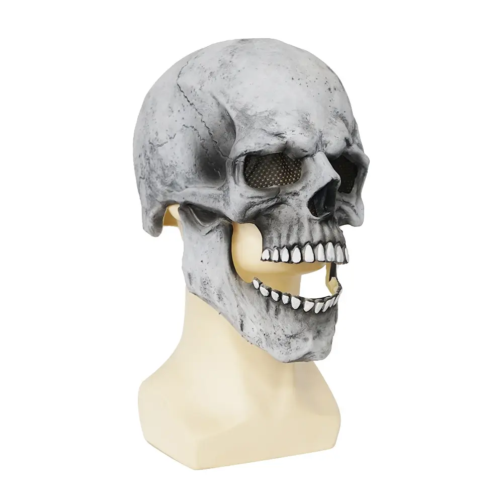 Halloween party crazy movable skull latex mask