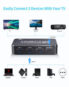 ITE 4K HDMI anahtarı 3 Port 4K 60Hz HDMI2.0 3 1 Out Switcher seçici kutusu ile uzaktan PS4 Xbox için HDCP2.2 anahtarı HDMI destekler - Product Image 3
