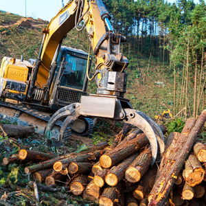 XUVOL Forestry Equipment <strong>Timber</strong> Clamp Wood Grab Hydraulic Log Grapple Bunching Grapple with 360&deg; Continuous Full Rotation - Product Image 5