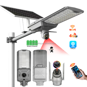 Cámara CCTV 4G Wifi 4MP Monitor solar inalámbrico para exteriores Luz de calle con sensor de movimiento y visión nocturna - Product Image 1