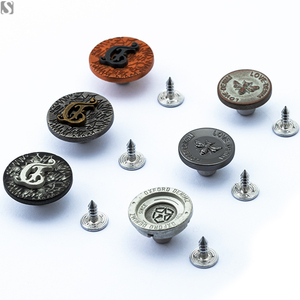 กระดุมกางเกงยีนส์สลักกระดุมและหมุดกระดุมกางเกงยีนส์โลหะผสมสังกะสีสำหรับเครื่องแต่งกาย - Product Image 1