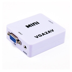 VGA a AV RCA Compuesto AV CVBS 3 RCA Audio Video Converter Adaptador PC a Tv HD