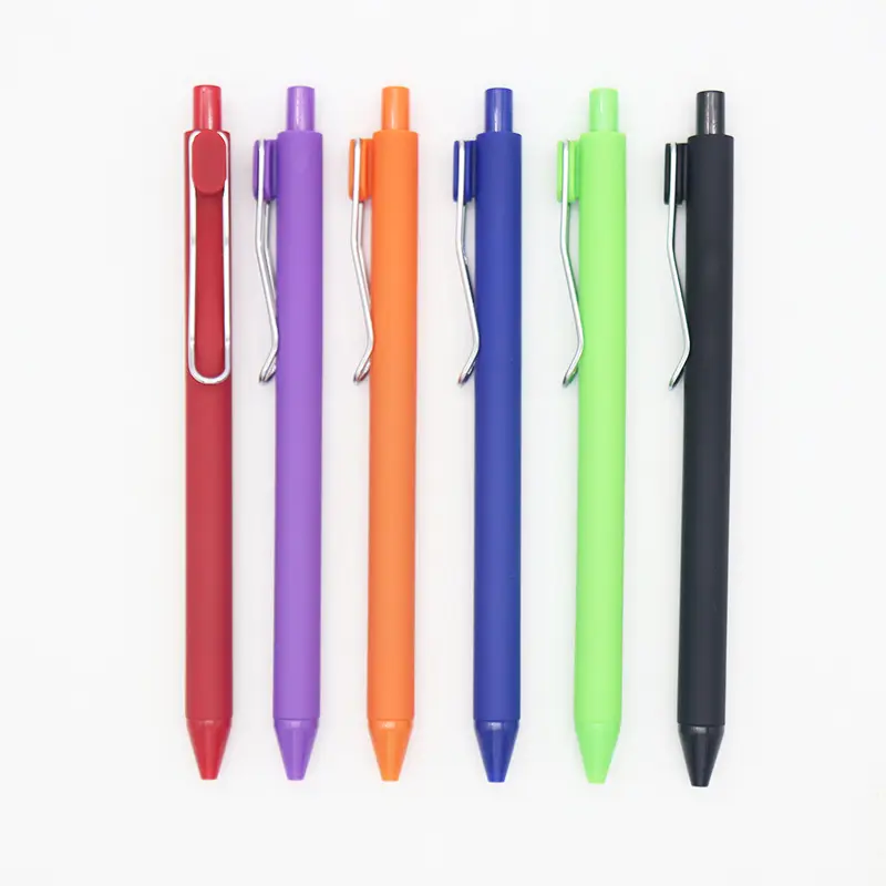 Металлический зажим, милая Выдвижная гелевая ручка с чернилами, необычный логотип на заказ, карамельные цвета, гелевая ручка с кликом