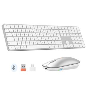 Meetion C230-Combo de teclado y ratón inalámbrico recargable por Bluetooth, teclado mágico para PC, Windows, portátil, iMac, iPad, tableta - Product Image 1