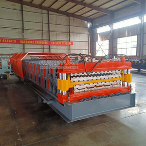 PLC <strong>Delta</strong> Roof Panel Double Layer Roll Forming Machines Tile and Trapezoidal <strong>Shape</strong> - Product Image 1