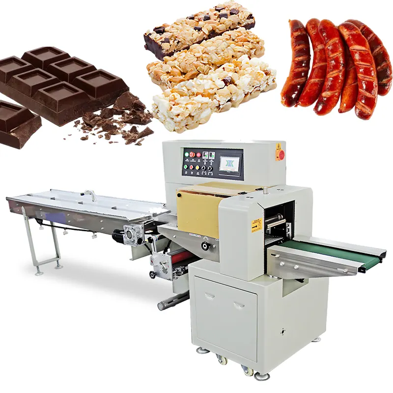 Machine à emballer les oreillers machine à emballer les protéines granola bar chocolat machine à emballer les saucisses type oreiller machine à emballer pour oreiller sac