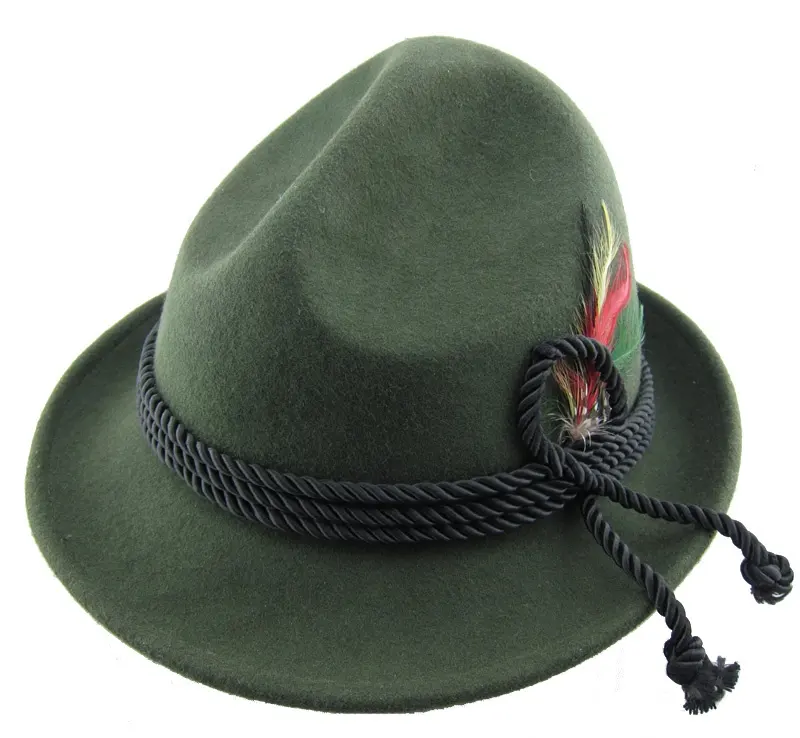 Sombrero bávaro tradicional alemán, 100% lana
