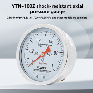 Instrumento Bandeira Vermelha YTN-100Z Axial Medidor De Pressão Sísmica Instalação De Painel Horizontal Manômetro De Pressão Cheio De Óleo - Product Image 3