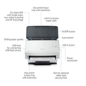 全新适用于惠普Scanjet Pro 3000 s4 50页双面自动文档进纸器600 dpi光学分辨率进纸器 - Product Image 3