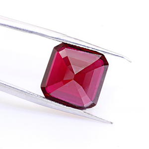 Il laboratorio di vendita della fabbrica ha creato il rubino rubino 11mm a forma di Asscher tagliato a forma di rubino per orecchini alla moda - Product Image 4