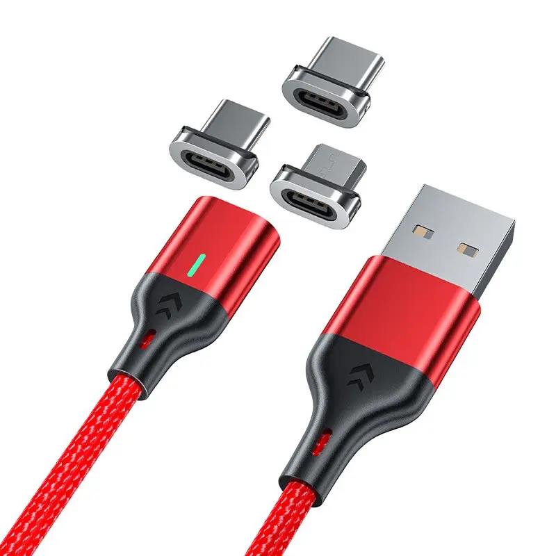 สายชาร์จ USB แม่เหล็ก Type C สายไมโคร USB ที่ชาร์จด้วยแม่เหล็กไมโคร USB สำหรับโทรศัพท์มือถือ Xiaomi 3A สายชาร์จเร็ว