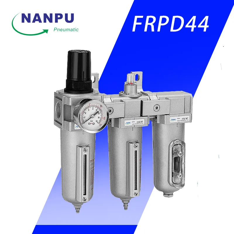Unidade pneumática de grau industrial 3 frl, unidade de tratamento de ar, reguladores de filtro de ar de coagulação de filtro de partículas, 1/2" NPT