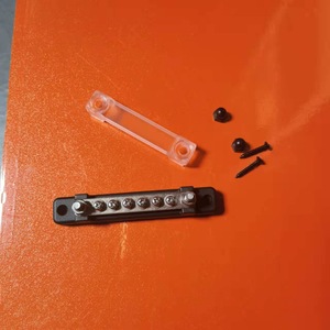 6 terminali otobüs Bar-150A bara bloğu kapaklı, zemin dağıtım, güç dağıtım Terminal bloğu w/ 6 M4 vidalar + 2 çiviler - Product Image 6