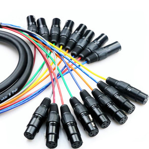 Cable de audio de PVC 4K de 8 vías, conector XLR macho hembra de 3 pines, micrófono multicanal, luz de escenario, línea de señal de sonido para uso en escenario