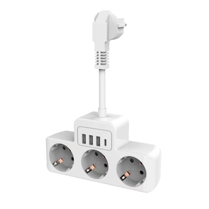 2025新的扩展引线，带USB 3路电源板，带3个USB 1型C欧盟电源插座，带开关10厘米延长线 - Product Image 1
