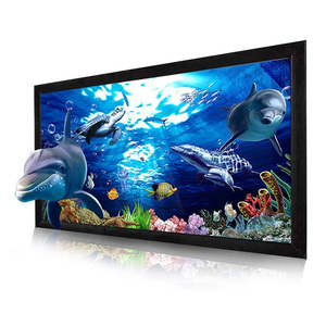 XJK-Pantalla de proyector de marco fijo de 120 pulgadas, marco de aleación de 6cm, PVC, blanco, para cine en casa, 4K, pantalla de marco fijo - Product Image 1