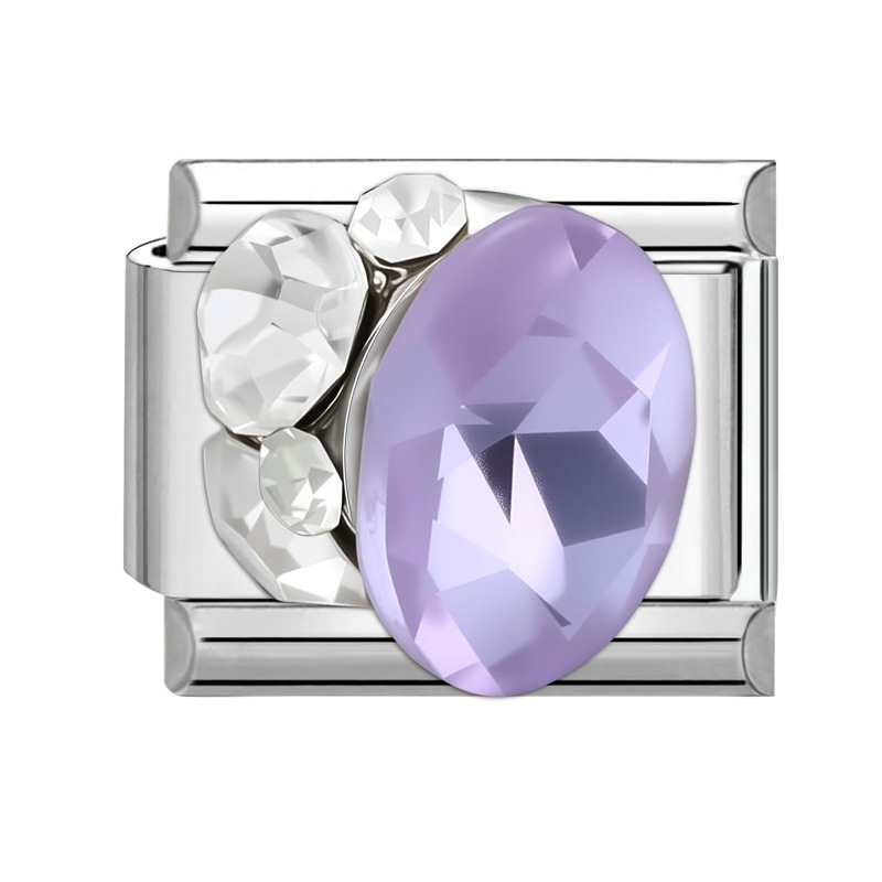 Round purple diamond silver
