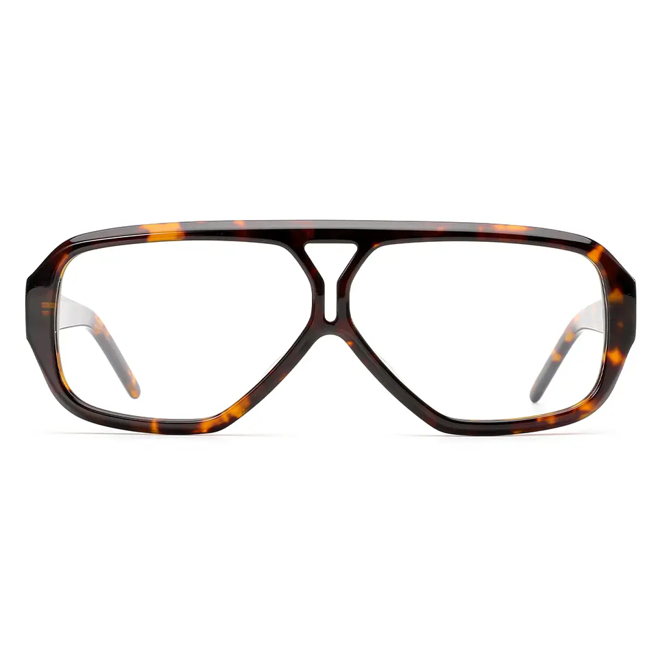 2024 High Quality Hot Selling Eyeglasses Oversized Acetate Frame Anti-Blue Ray Transparent Black Optical Glasses