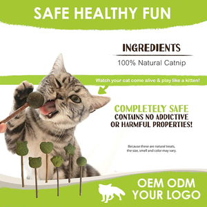 Etiqueta privada 6 en 1 Cat Chew Toy Catnip Lollipop Ball 100% Natural Matatabi Silvervine Catnip para gatos - Product Image 4