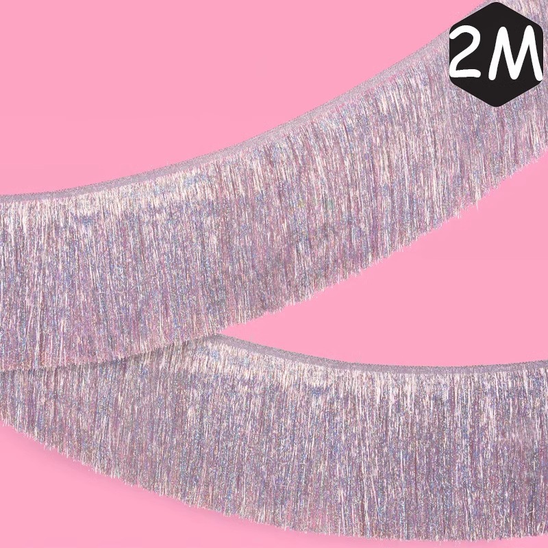 ผ้าไหมหนามีพู่สีเงินลายลาเต้อาร์ตด้วยเลเซอร์