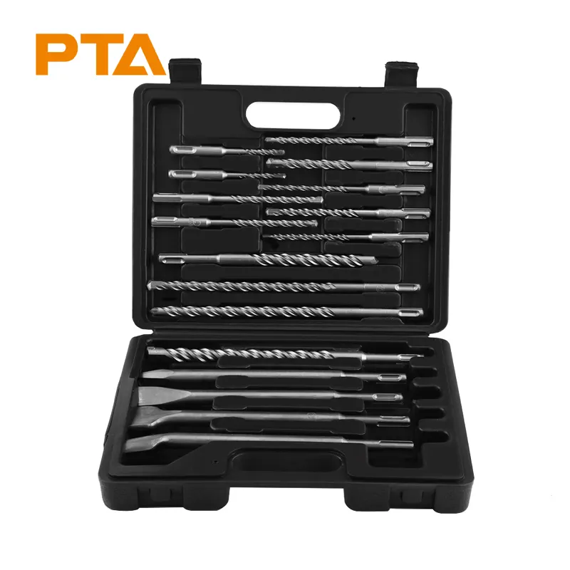 17pcs Drill Bits and Chisels Set for Electric Rotary Hammers Concrete Drilling Grooving Tools