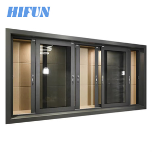 NFRC AS2047 Marco de ventana de aluminio personalizado Ventanas de aislamiento térmico insonorizadas deslizantes de vidrio de doble acristalamiento de aluminio - Product Image 1