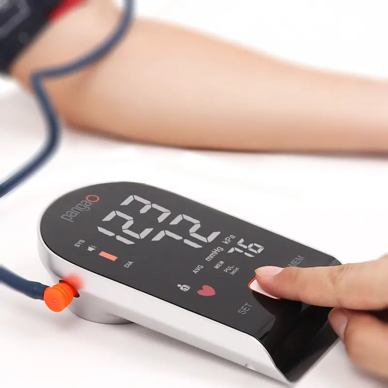 Pangao-máquina médica portátil automática para control de presión arterial, monitor digital electrónico de presión arterial para la parte superior del brazo con led grande para el hogar