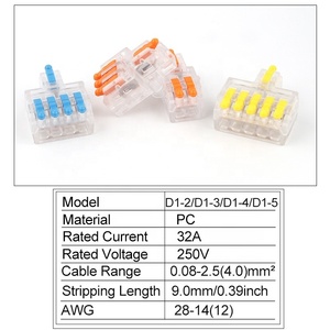 Mini Universal Compact Conductor <strong>Spring</strong> Splicing Wire Connector With Screw Fixing Hole 1 in Multiple Out <strong>Push</strong>-in <strong>Terminal</strong> <strong>Block</strong> - Product Image 2