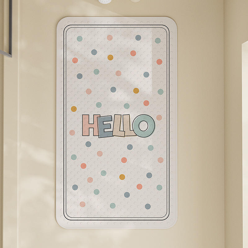 White/colorful dots+hello